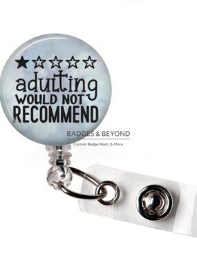 😅📋 Adulting Would Not Recommend Badge Reel | Funny Retractable ID Holder